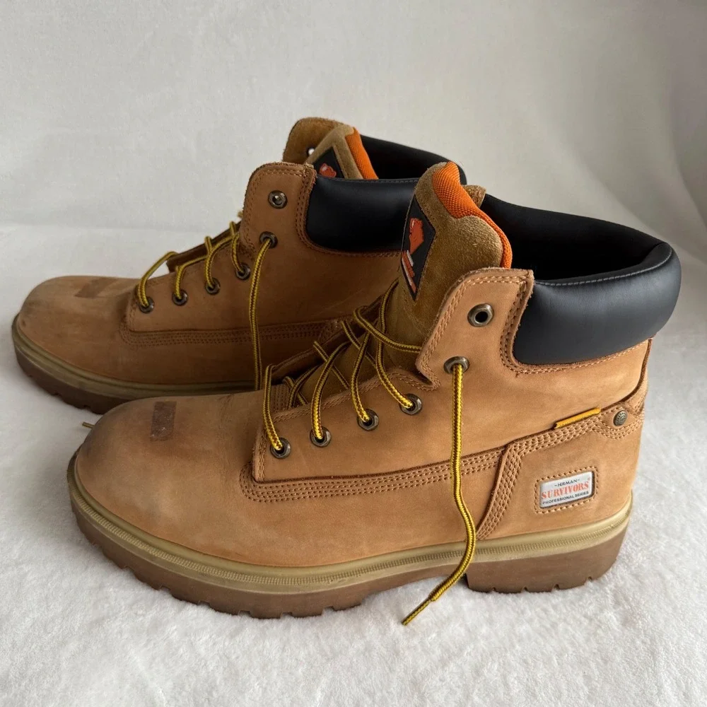 Herman Survivors Professional Weatherproof Steel Toe Mens Work Boots 13 Non Slip